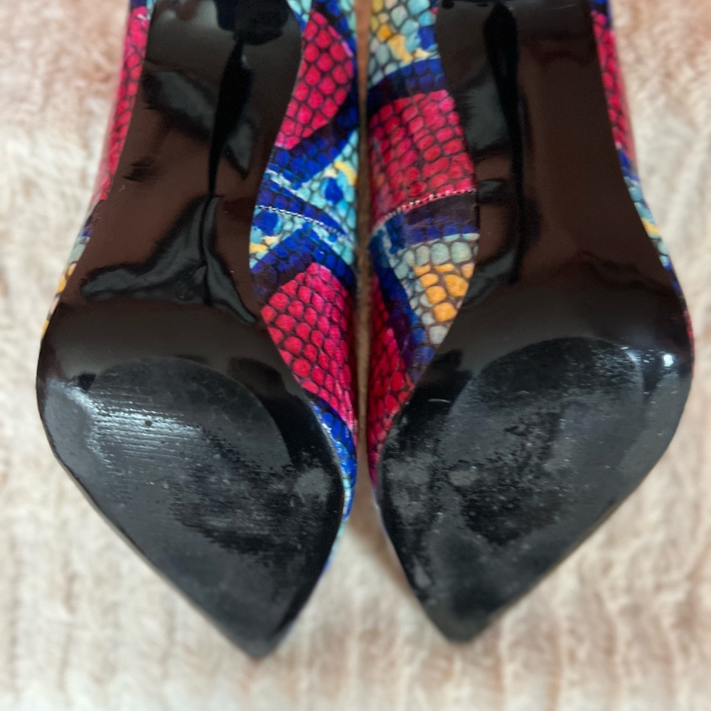 Lei Multi Colored Snakeskin Pointed Toe Stiletto - image 5